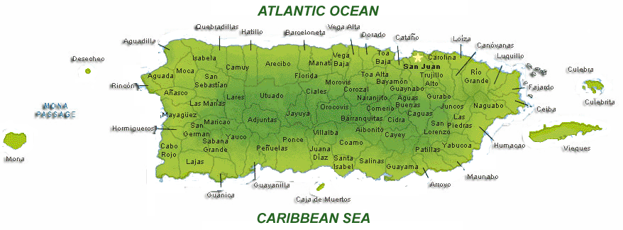 puerto rico towns map